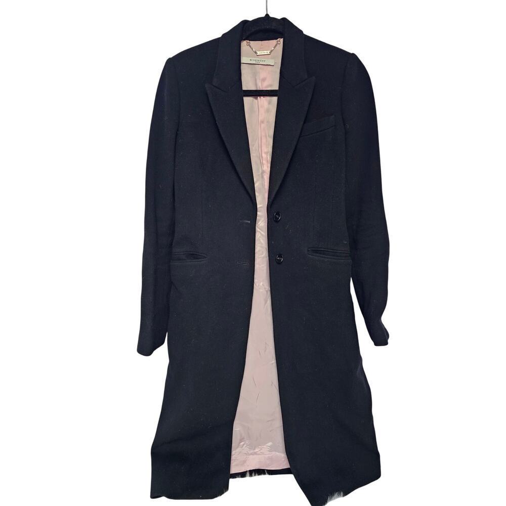 Givenchy Women's Single Breasted Coat Wool/ Cashmere Black size 38